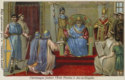 Charlemagne Founding the Palatine School at Aachen, Late 8th Century by French School