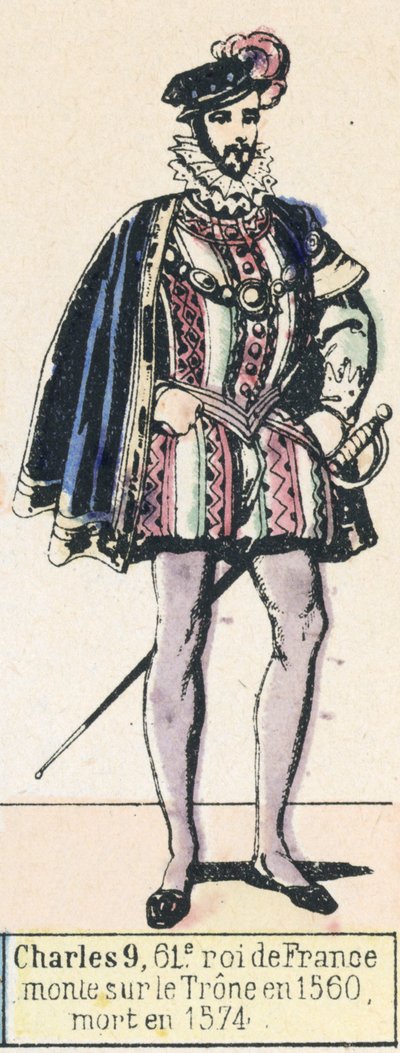 Charles IX, 61st King of France, ascended the throne in 1560, died in 1574 by French School