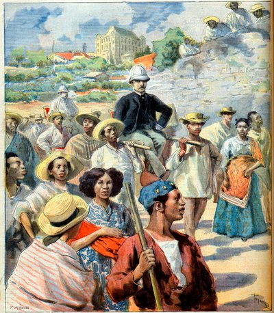 Charles Le Myre de Vilers (1833-1918) in Madagascar (attempt at reconciliation between Tananarive government and France) illustration from 