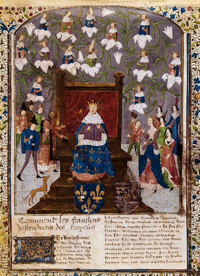 Charles VII with the Genealogical Tree of the House of Valois, from the 