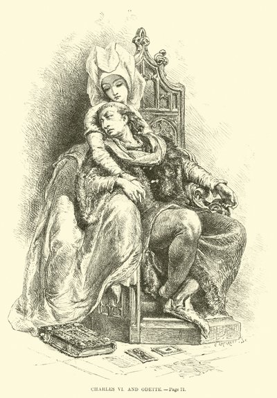 Charles VI and Odette by French School