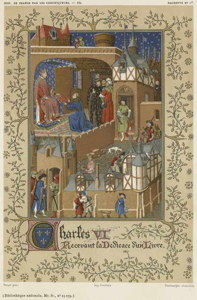 Charles VI Receiving the Dedication of a Book by French School