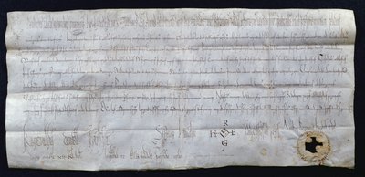 Charter Signed by Hugues I Capet (941-996), King of France, 988 by French School