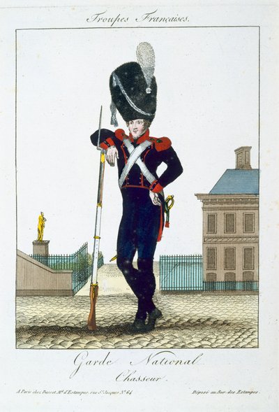 Chasseur of the National Guard, from Troupes Francaises, pub. chez Basset, Paris, c.1790 by French School