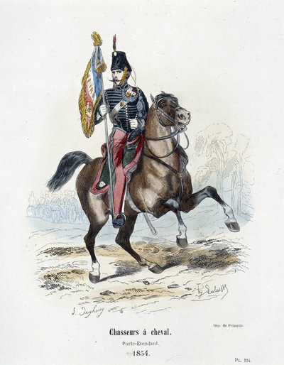 Chasseurs à cheval: Standard-bearer in 1854 - in 