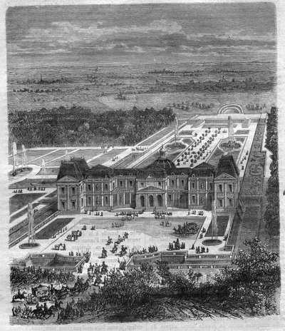 Chateau de Vaux Le Visomte by Nicolas Fouquet, Viscount de Melun and de Vaux Superintendent of Finance of Louis XIV. Engraving in 
