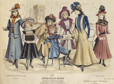 Children costumes, illustration from Journaux de Mode, October 1898 by French School