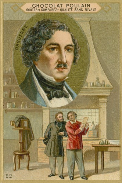 Chocolat Poulain trade card, Louis Daguerre by French School
