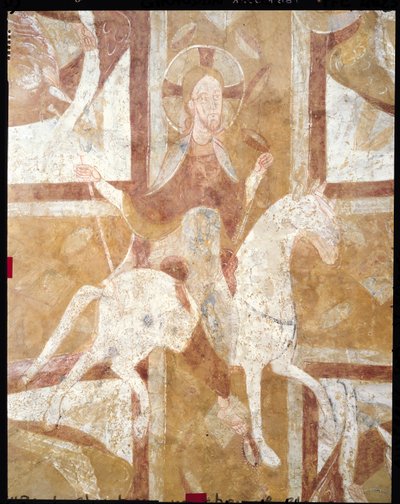 Christ on a White Horse, from the Ceiling of the Crypt by French School