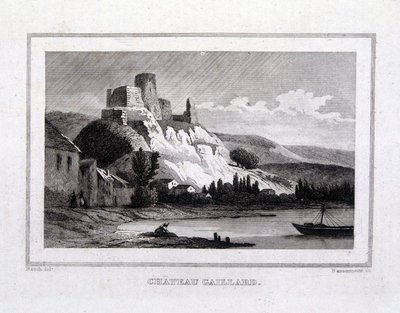 Château Gaillard seen from the Seine by French School