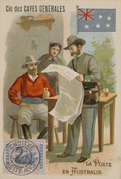 Cie des Caves Generales Trade Card, Postal by French School