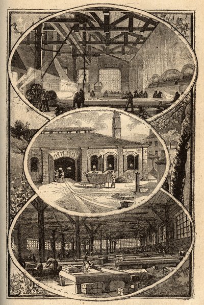 Cirey-sur-Vezouze (Meurthe-et-Moselle) - Manufacture des Glaces - Engraving in 