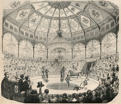Cirque National des Champs Elysees in the 19th Century - Engraving in 