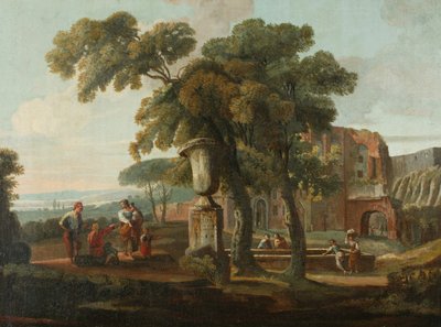Classical Landscape with Urn, c.1700 by French School