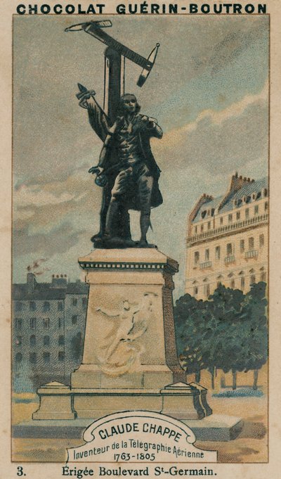 Claude Chappe, Inventor of Aerial Telegraphy, 1763-1805, Erected Boulevard St-Germain by French School