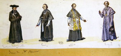 Clerical Costumes in France During the Nineteenth Century by French School