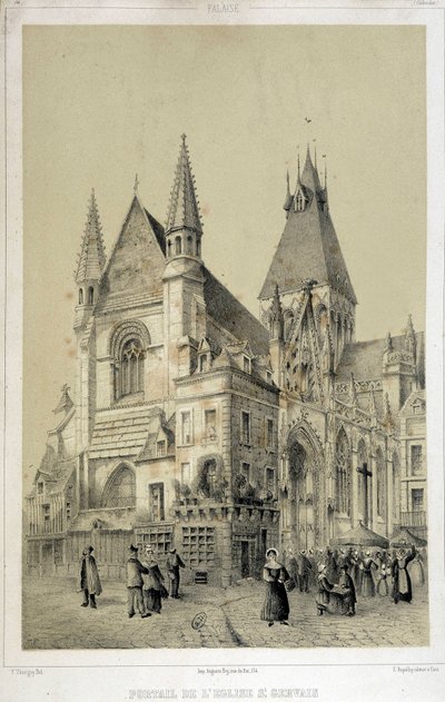 Cliff, portal of St Gervais Church (Saint Gervais) by French School