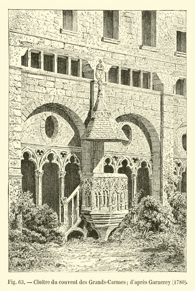 Cloister of the Convent of the Grand Carmelites, after Garnerey, 1780 by French School