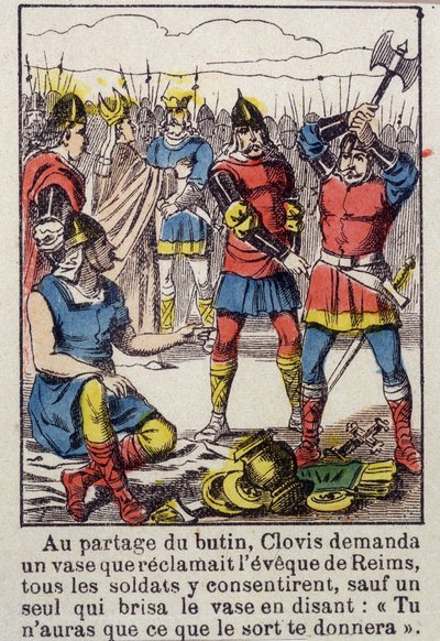 Clovis and the Soissons Vase by French School