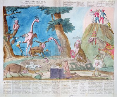 Coalition of the Kings or Crowned Brigands against the French Republic, 1794 by French School