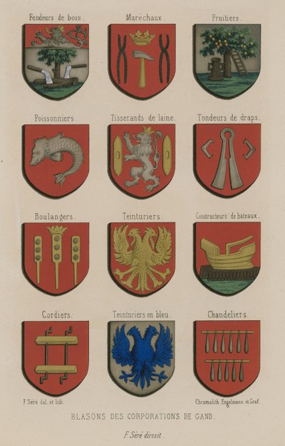 Coats of arms of the corporations of Ghent by French School