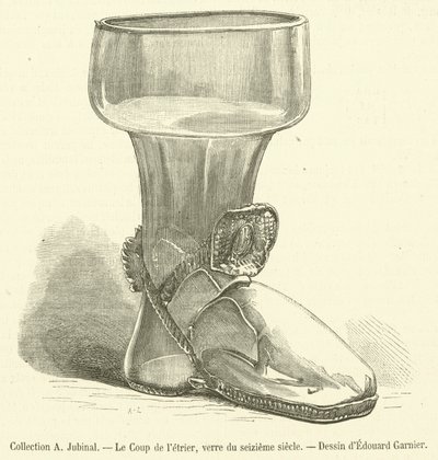 Collection A Jubinal, The Stirrup Cup, 16th Century Glass (engraving) by French School
