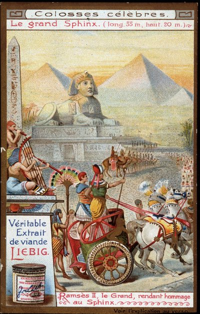 The Great Sphinx: Ramses II Paying Homage (Liebig Chromolithography) by French School