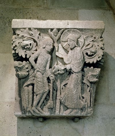 Column Capital Depicting Christ and James the Less by French School