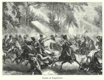 Battle of Roquencourt (engraving) by French School