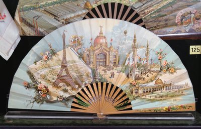 Commemorative fan of the 1889 Exposition Universelle in Paris by French School