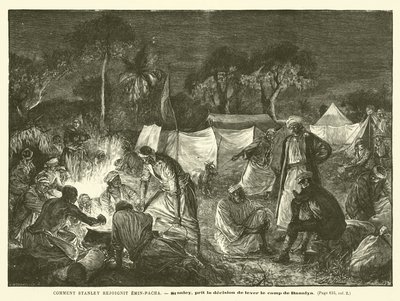 How Stanley Rejoined Emin Pasha (engraving) by French School