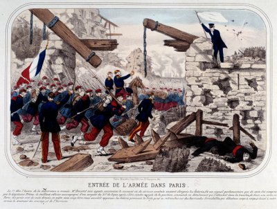 Commune de Paris: Entry of the Versaillaise Army in Paris (engraving) by French School