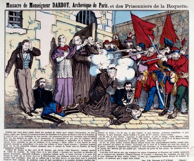Commune of Paris: Massacre of Monsignor Darboy (1813-1871), Archbishop of Paris, and the prisoners of the Roquette on May 24 by French School