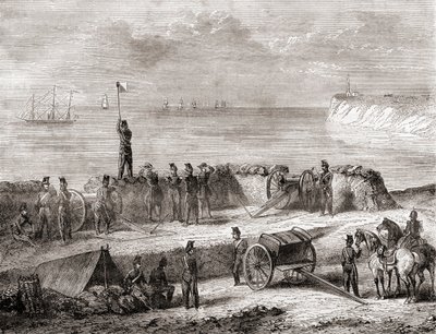 Communication Using Flag Semaphore Telegraphy, from Les Merveilles de la Science, c.1870 by French School