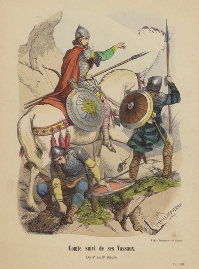 Count Followed by His Vassals, 8th to 9th Century by French School