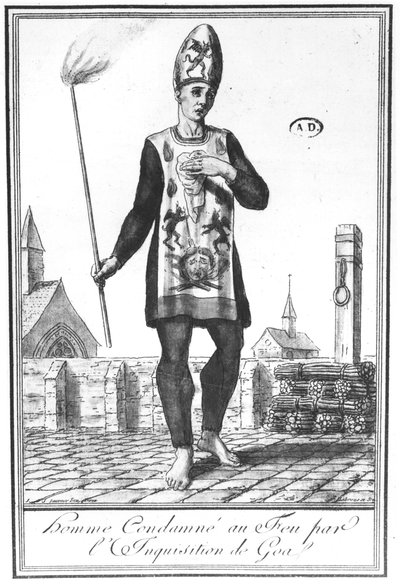 Condemned by the Inquisition of Goa to be burnt at the Stake by French School