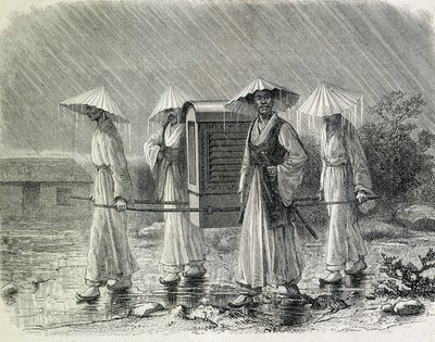 Koreans Dressed in a Palanquin (Illustration from 
