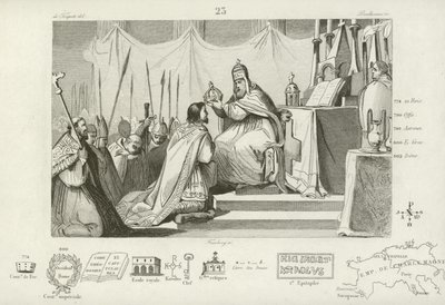 Coronation of Charlemagne as Holy Roman Emperor, Rome, 800 by French School