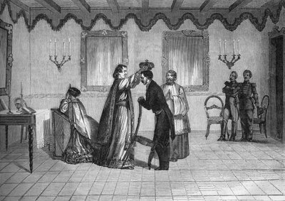 Coronation of King Radama II of Madagascar (1829-1863) by the French Catholic priest Jouen by French School