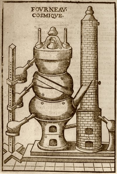 Cosmic Oven, from La Theotechnie Ergocosmique by Annibal Barlet illustrated in a history of magic published late 19th century by French School