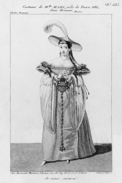 Costume Design for Mademoiselle Mars in the Role of Dona Sol, in 