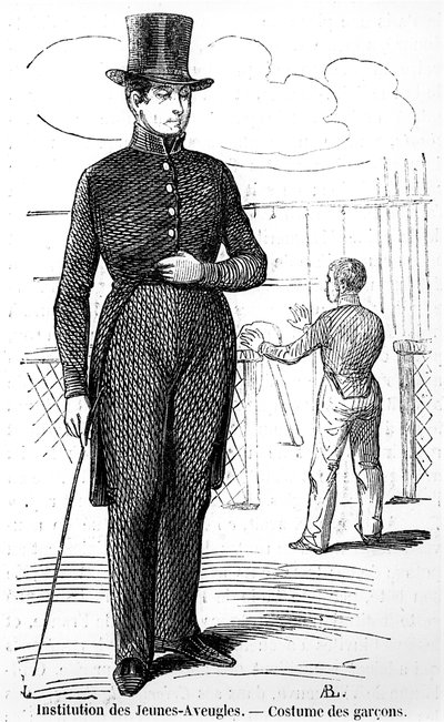Costume for Boys at the Institute for the Young Blind, in Tableau de Paris by Edmond Texier, published in 1852 by French School