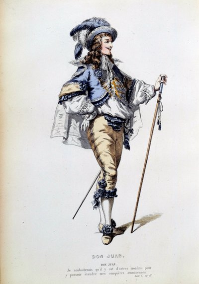 Costume for the character of Don Juan in scene 2 of Act I of the homonymous piece by Moliere by French School