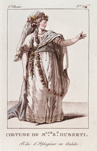 Costume of Miss Huberti for the Role of Iphigenia in Aulide de Gluck by French School