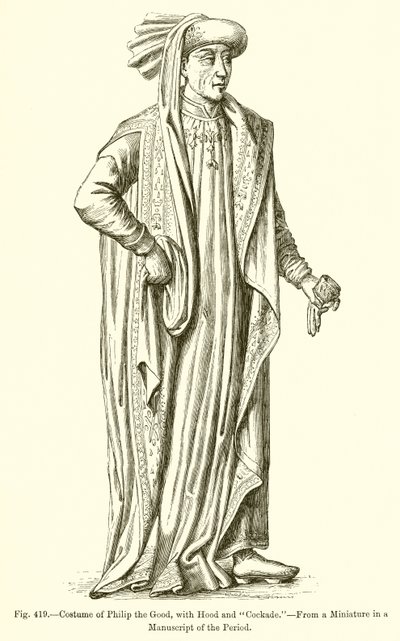 Costume of Philip the Good, with Hood and Cockade by French School