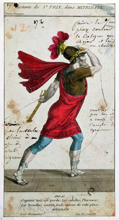 Costume of Saint-Prix in the tragedy Mithridate by Racine by French School