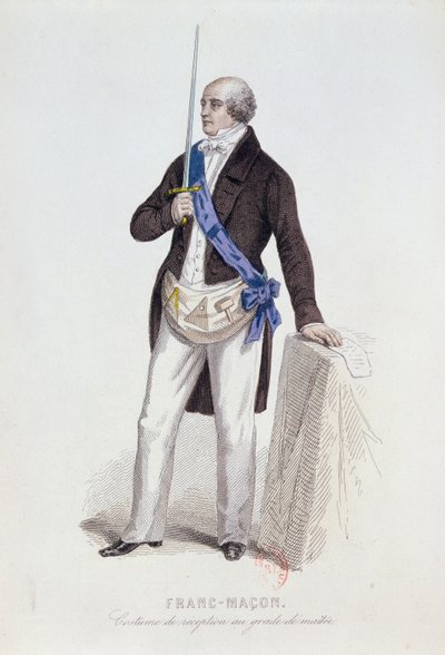 Costume of a Freemason for His Reception into the Grade of Master, c.1848 by French School