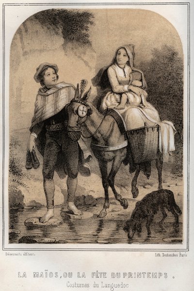 Costumes of Languedoc - The May Festival (engraving) by French School