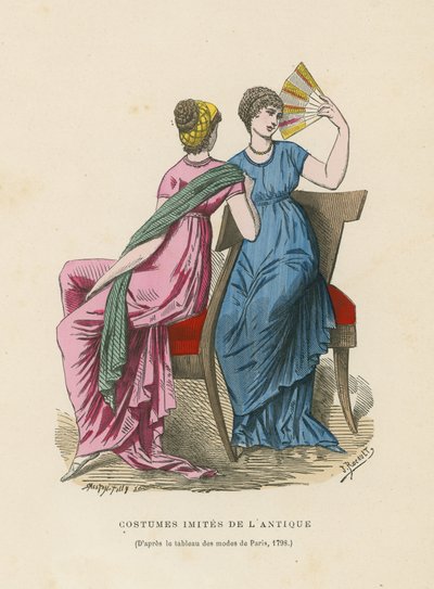Costumes imitating those of antiquity, 1798 by French School