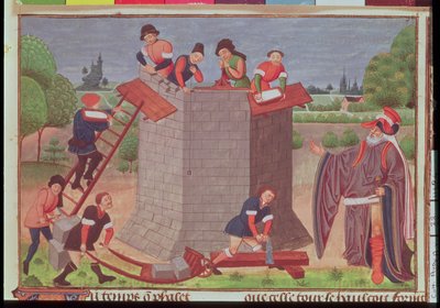 Building the Tower of Babel, miniature from 